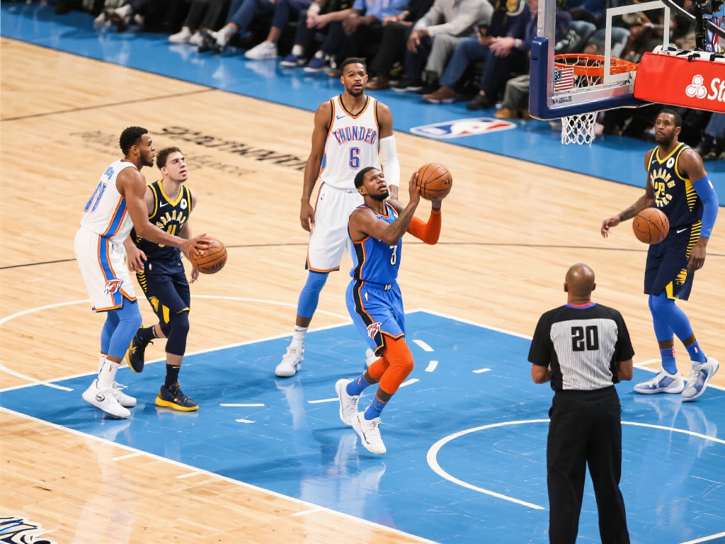 步行者与雷霆激战总决赛6月9日集锦 更为引人注目的是雷霆队的战术调整能力。在